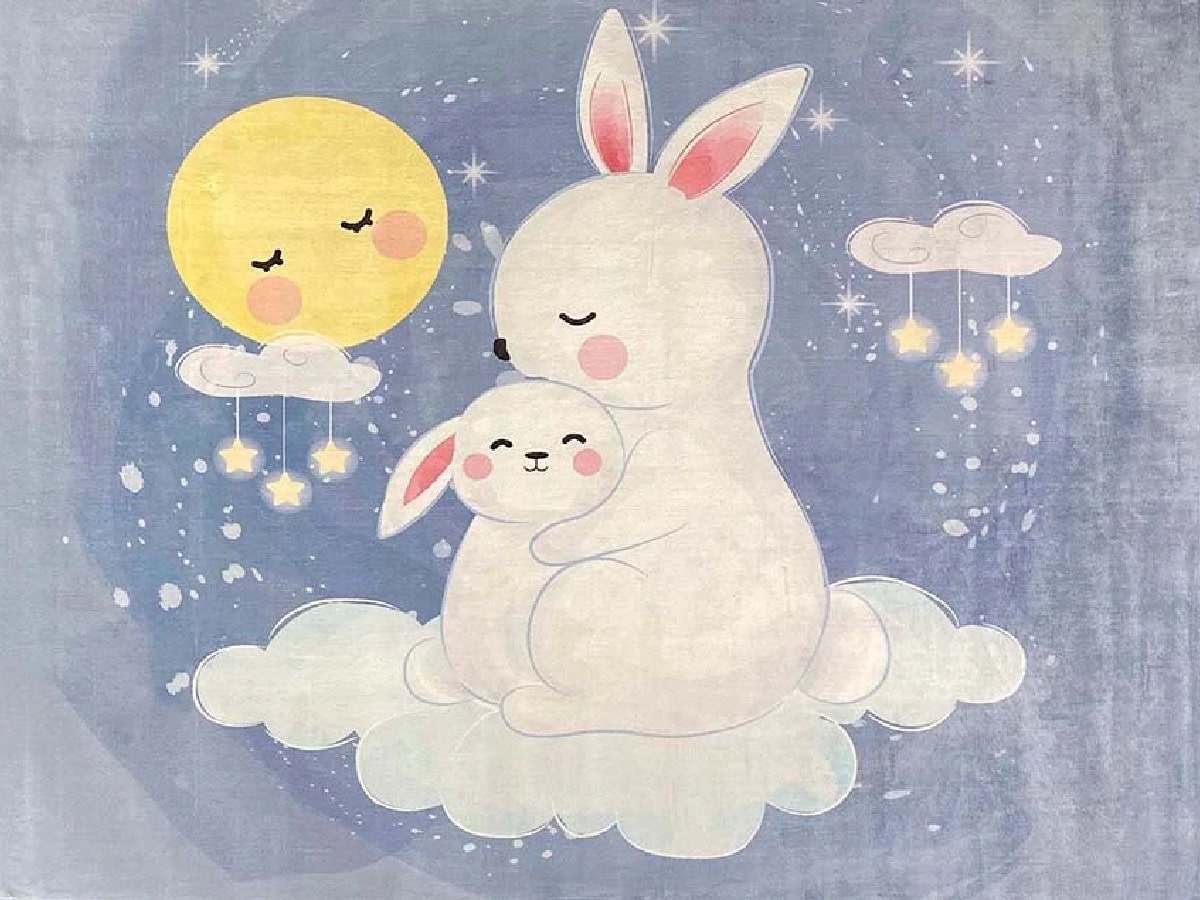 Детский ковер с принтом из коллекции BAMBOO CARPET GOOD NIGHT BLUE Детский ковер