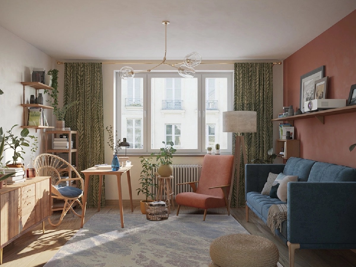 Дизайнерский ковер в стильном интерьере гостиной Ковер в стильном интерьере